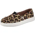 TOMS Womens Canvas Slip On Shoes Sneakers Flats Platform Espadrilles - Leopard Print - US 8