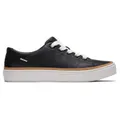 TOMS Womens Casual Leather Sneakers Shoes Lace Ups Low Cut - Black - US 6