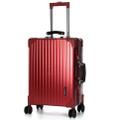 Swiss Aluminium Luggage Suitcase Lightweight with TSA locker 8 wheels 360 degree rolling HardCase SN7611C Red