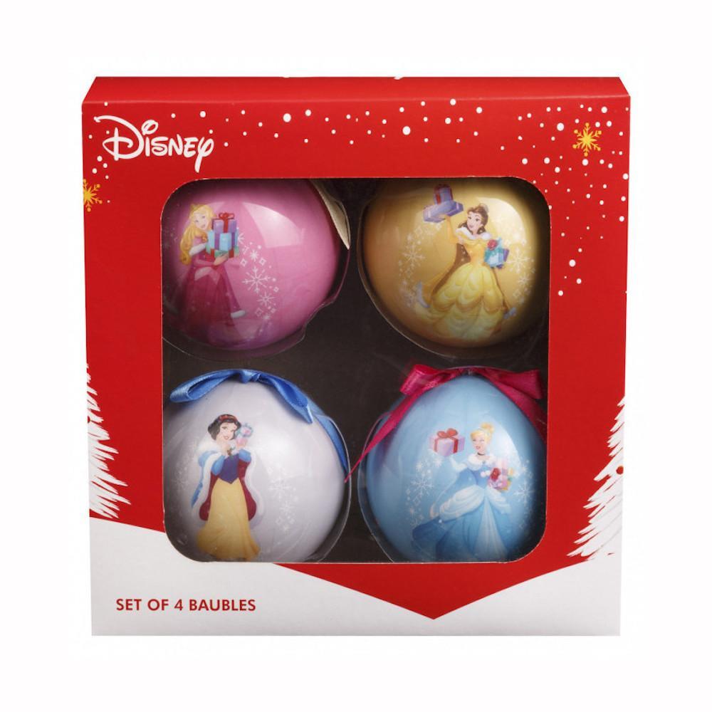 Disney Princess Set of 4 Christmas Baubles Xmas Decorations
