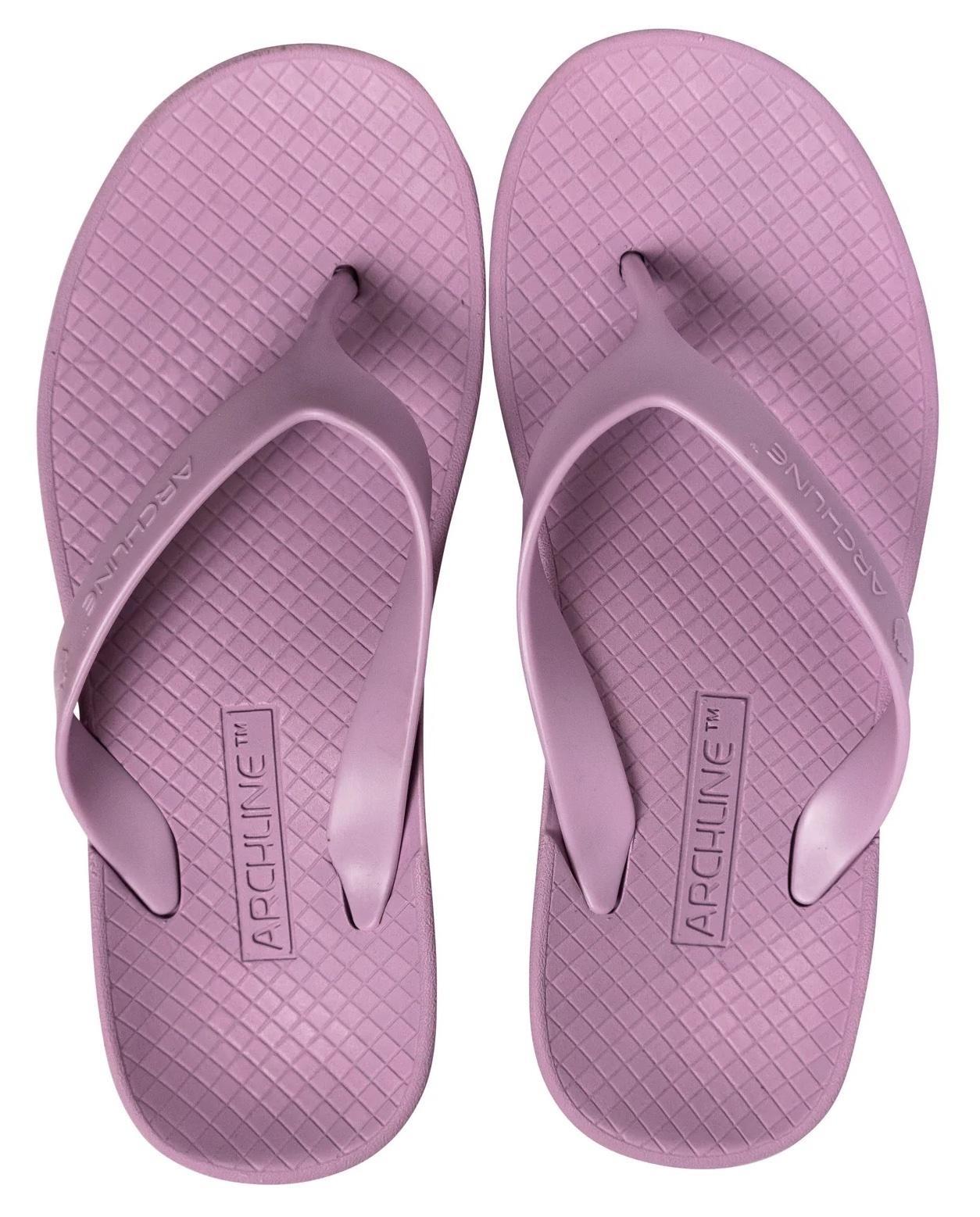 ARCHLINE Orthotic Flip Flops Thongs Arch Support Shoes Footwear - Lilac Purple - EUR 36