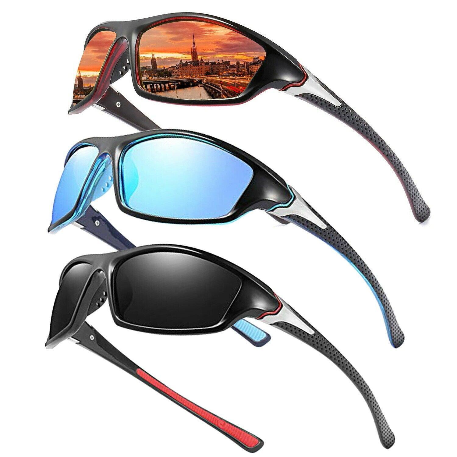 Men Sunglasses UV400 Polarized Glasses Fishing Sports Driving WrapAround Eyewear-Full Pack