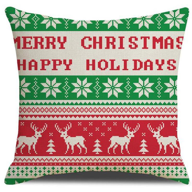 Vicanber Christmas Pillow Case Sofa Throw Cushions Cover Xmas Home Bed Decoration 18x18'' (# 1)