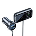 Wireless Bluetooth Car Charger Baseus T typed S-16 MP3 Player Dual USB Black