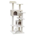 NEW Cat Tree 134cm Trees Scratching Post Scratcher Tower Condo House Furniture Wood Beige