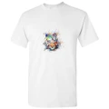Colourful Cool Wild Tiger Face Novelty Art White Men T Shirt Tee Top