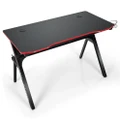 Costway Gaming Desk PC Computer Desk Carbon Fiber Racing Laptop Table Home Office w/Cup & Headphone Holder