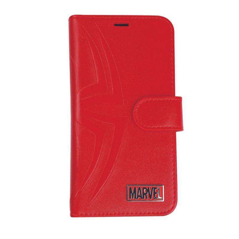 Marvel Spiderman iPhone X / XS Genuine Leather Wallet Case - Spiderman Red