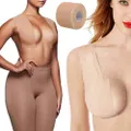 Vicanber Boob Tape Invisible Bra Nipple Cover Adhesive Push Up Breast Lift Tape Strapless (Apricot S/2.5M)