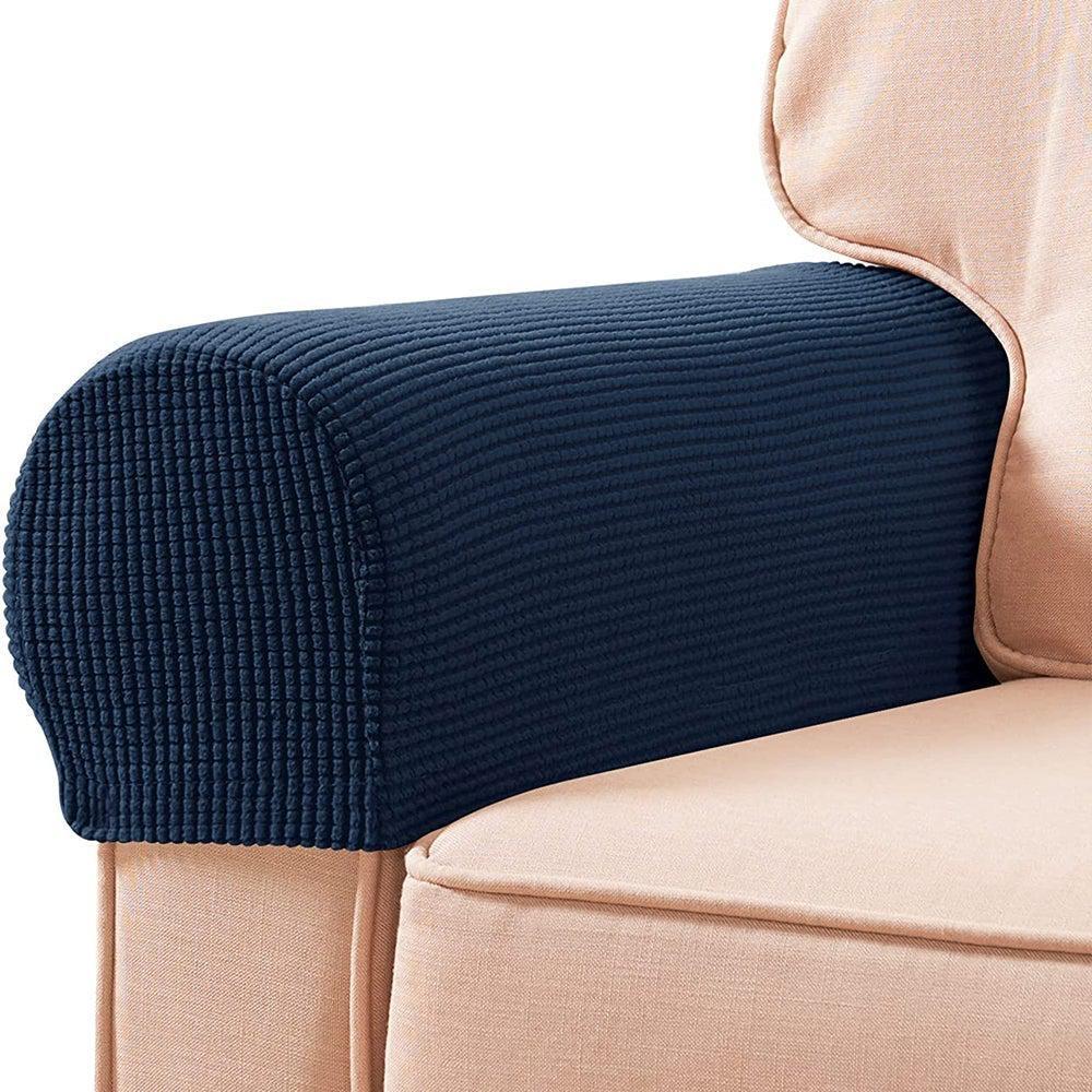 Removable Armrest Covers Stretch Set Chair Sofa Arm Protectors Couch Cover Navy Blue