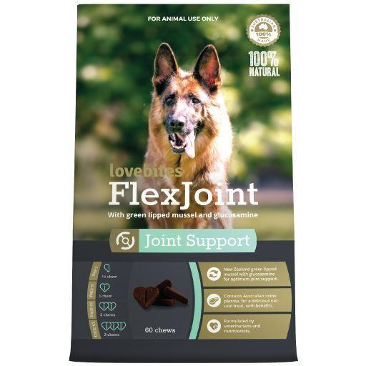 Lovebites FlexJoint 60 Dog Chews by Vetafarm Joint Arthritis Health Treats