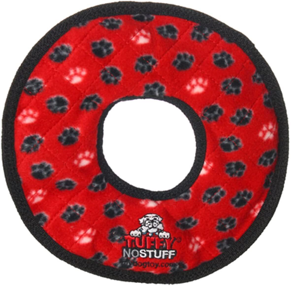 Ultimates Ring Red Paws Print Tuffy Dog Toy 27cm x 5cm
