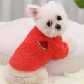 Vicanber Pet Fleece Outfits Puppy Dog Warm Jumper Sweater Coat Small Yorkie Chihuahua Cat (Red,XL)