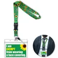 Vicanber Face Covering Mask Exemption PVC Card COPD Hidden Disabilities Sunflower Lanyard