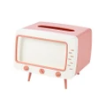Creative 2 In 1 TV Shape Tissue Box with Mobile Phone Holder Pink