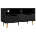 TV Cabinet High Gloss Black 90x40x48.5 cm Engineered Wood vidaXL