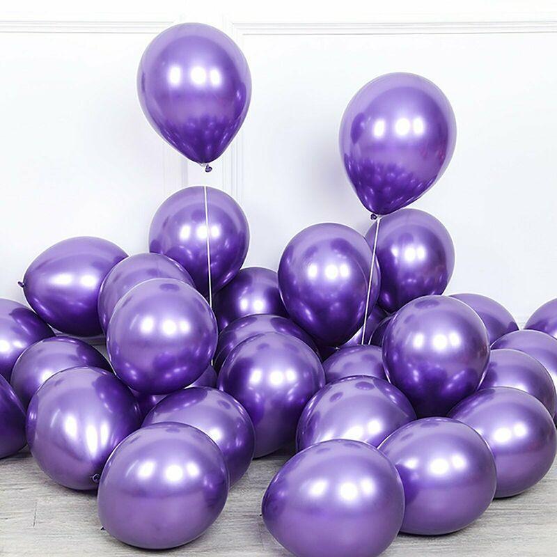 10pcs 40cm Thick Chrome Metallic Balloons Birthday Wedding Party Balloon [Colour: PURPLE]