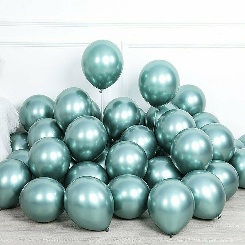 10pcs 40cm Thick Chrome Metallic Balloons Birthday Wedding Party Balloon [Colour: GREEN]