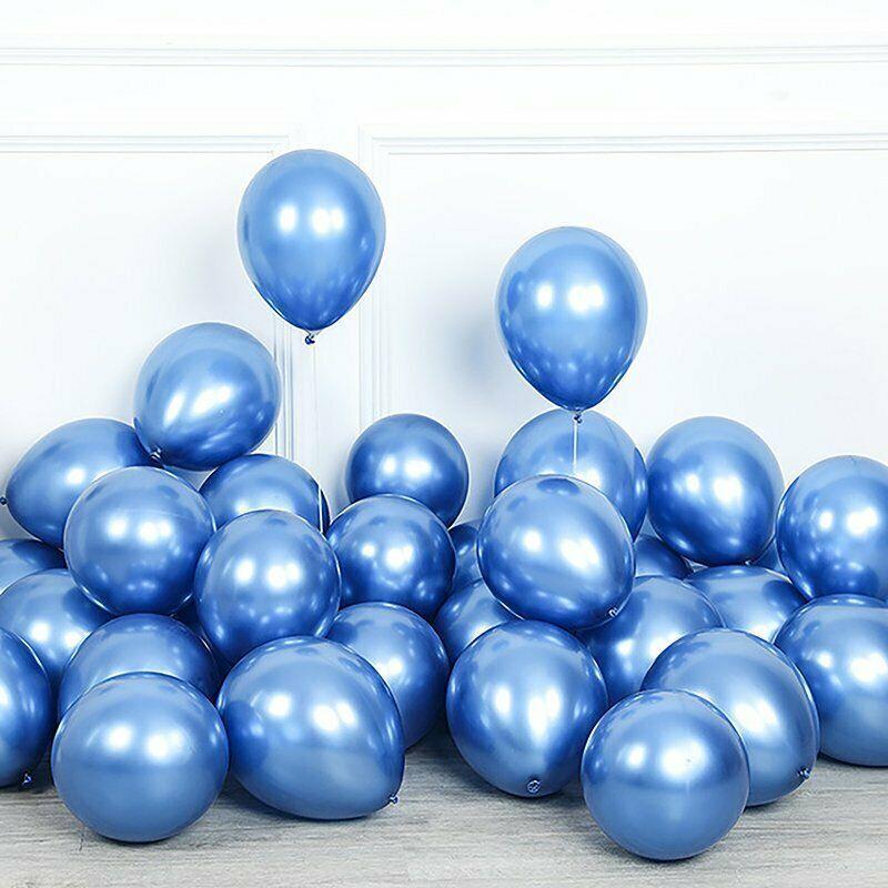 10pcs 40cm Thick Chrome Metallic Balloons Birthday Wedding Party Balloon [Colour: BLUE]