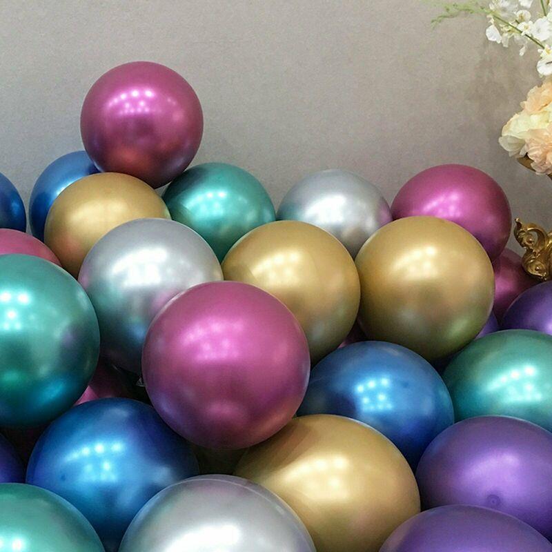10pcs 40cm Thick Chrome Metallic Balloons Birthday Wedding Party Balloon [Colour: MIX COLOUR]