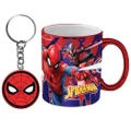 Marvel Spiderman Design Metallic Coffee Mug Cup with PVC Key Ring