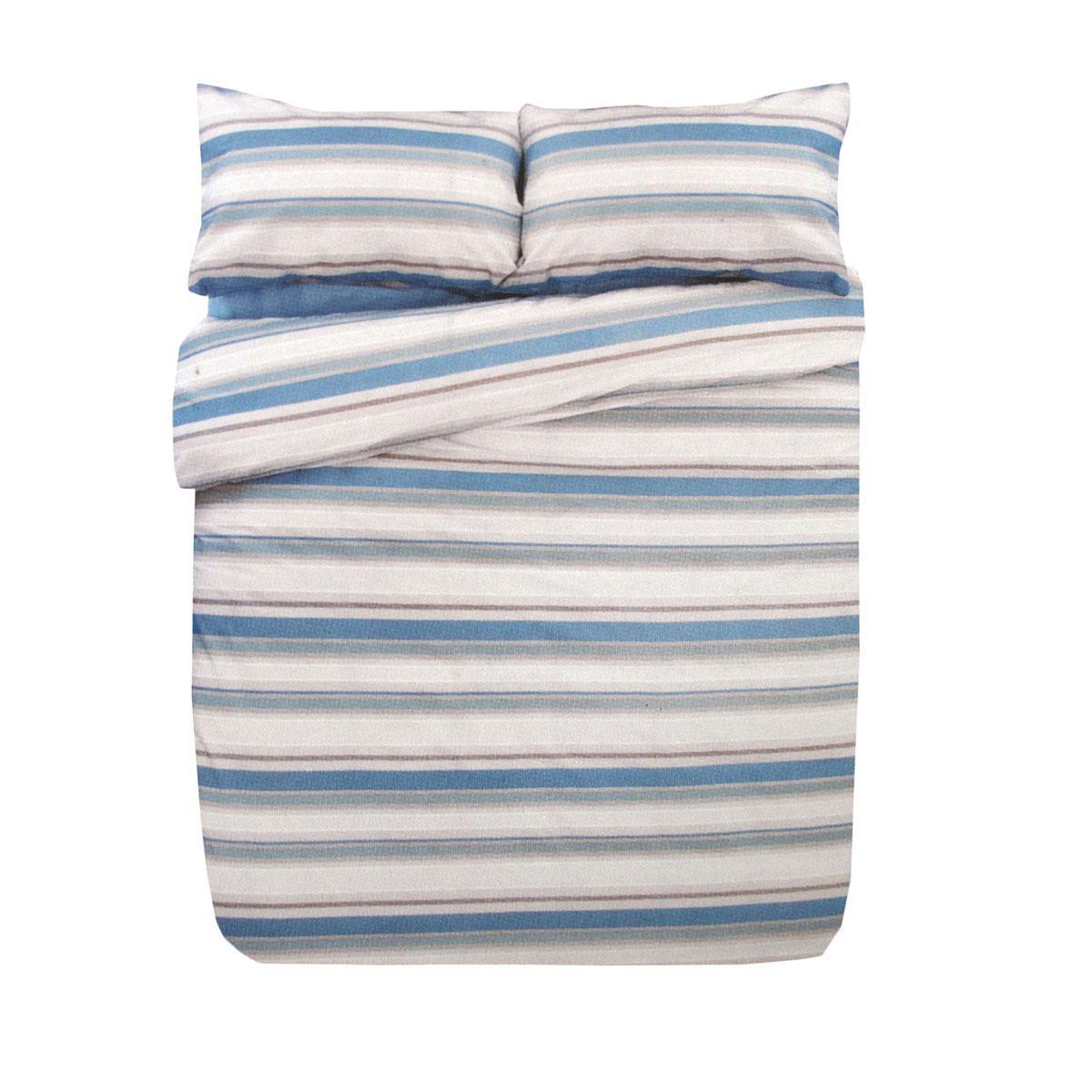 Apartmento Oxford Blue Striped Quilt Cover Set King