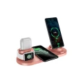 6-in-1 Wireless Charging Dock Stand Station Pink