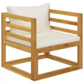 Garden Chair with Cream Cushions Solid Acacia Wood vidaXL