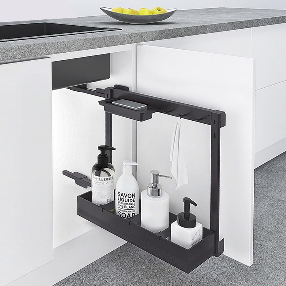 Elite Nero Undersink Cleaning Pull-Out Storage - Side Mounted
