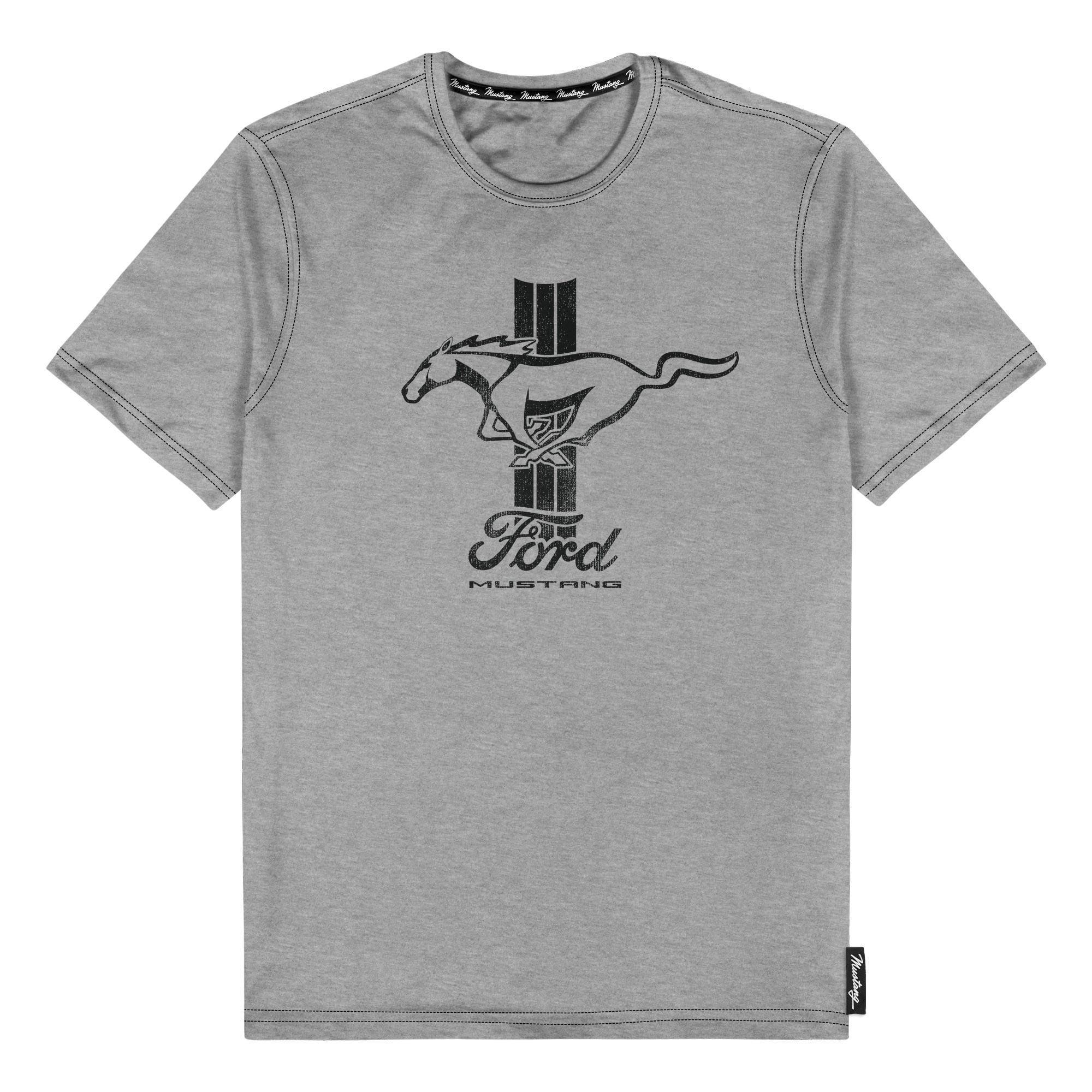 Ford Mustang Logo Signature Grey Tee T-Shirt