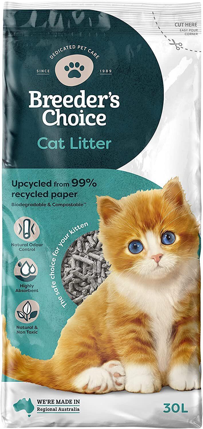 Breeders Choice Biodegradable Natural Odour Control Cat Litter 30L