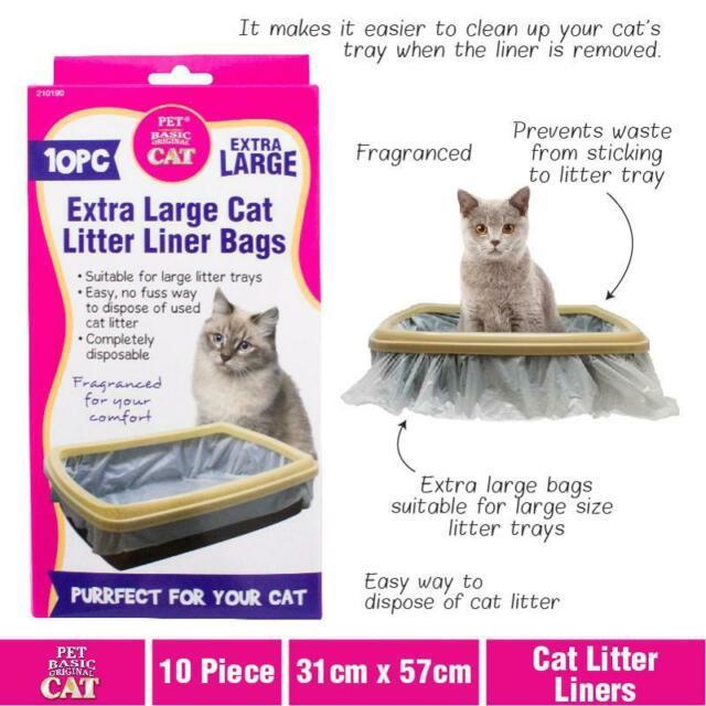 AU 10pc Cat Litter Liners Bags Liner White Kitten Dispose Tray Pets Brand New