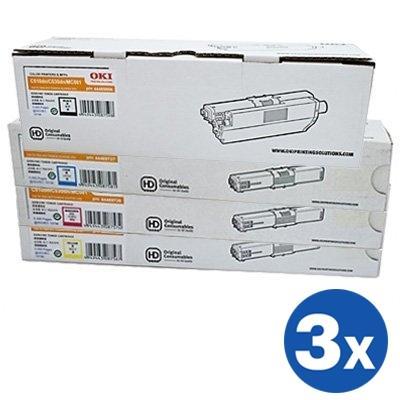 3 Sets of 4 Pack Original OKI MC562,C511,C531 Toner Cartridges (44973552, 44469725-727)