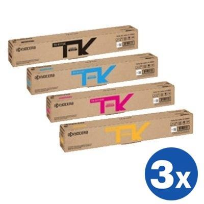 3 Sets of 4 Pack Original Kyocera TK-8119 TK8119 Toner ECOSYS M8130CIDN, M8124CIDN [3BK,3C,3M,3Y]