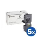 5 x Original Kyocera TK-5224K TK5224K Black Toner Cartridge Ecosys M5521, P5021 - 1,200 pages