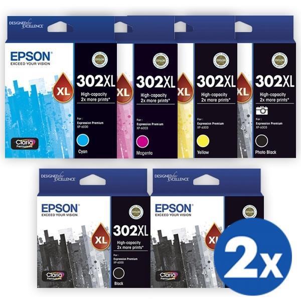 12 Pack Epson 302XL (C13T01X192,C13T01Y192-C13T01Y492) Original High Yield Ink Combo [4BK+2PBK+2C+2M+2Y]