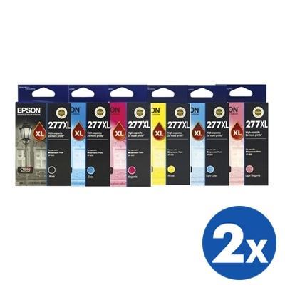 12 Pack Epson 277XL Original High Yield Inkjet Cartridges [2BK,2C,2M,2Y,2LC,2LM]