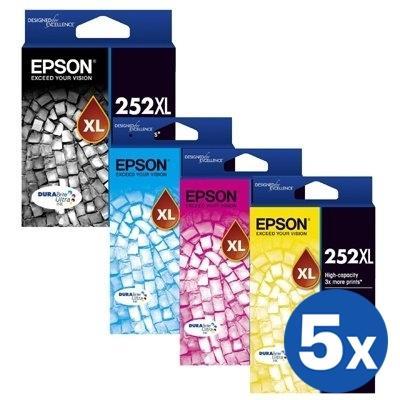 20 Pack Epson 252XL Original Ink Cartridge [C13T253192-C13T253492] [C13T253192C13T253492] [5BK,5C,5M,5Y]