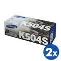 2 x Original Samsung CLP415N CLP415NW CLX4195FW CLX4195FN Black Toner Cartridge SU160A - 2,500 pages [CLT-K504S [CLTK504S K504]