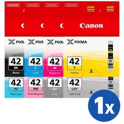 8 Pack Original Canon CLI-42 CLI42 Ink Combo [1BK,1C,1M,1Y,1GY,1PC,1PM,1LGY]