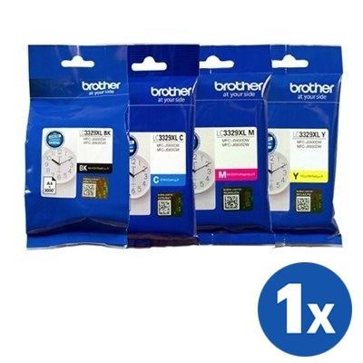 4 Pack Brother LC-3329XL LC3329XL High Yield Original Ink Cartridges Combo [1BK, 1C, 1M, 1Y]