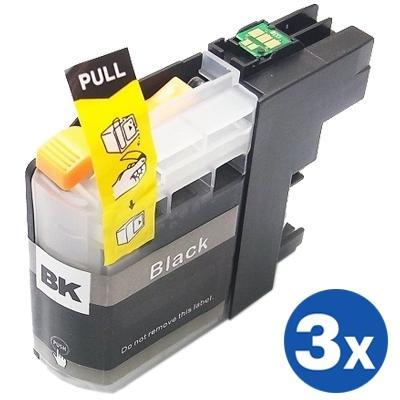 3 x Generic Brother LC-133BK LC133BK Black Ink Cartridge - 600 Pages