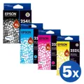 20 Pack Epson 254XL + 252XL Original Ink Cartridges [C13T254192, C13T253292-C13T253492] C13T253292C13T253492] [5BK,5C,5M,5Y]