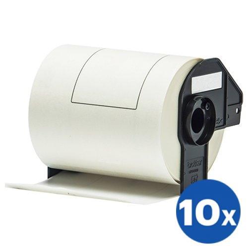 10 x Brother DK-11247 DK11247 Generic Black Text on White 103mm x 164mm Die-Cut Paper Label Roll - 180 labels per roll