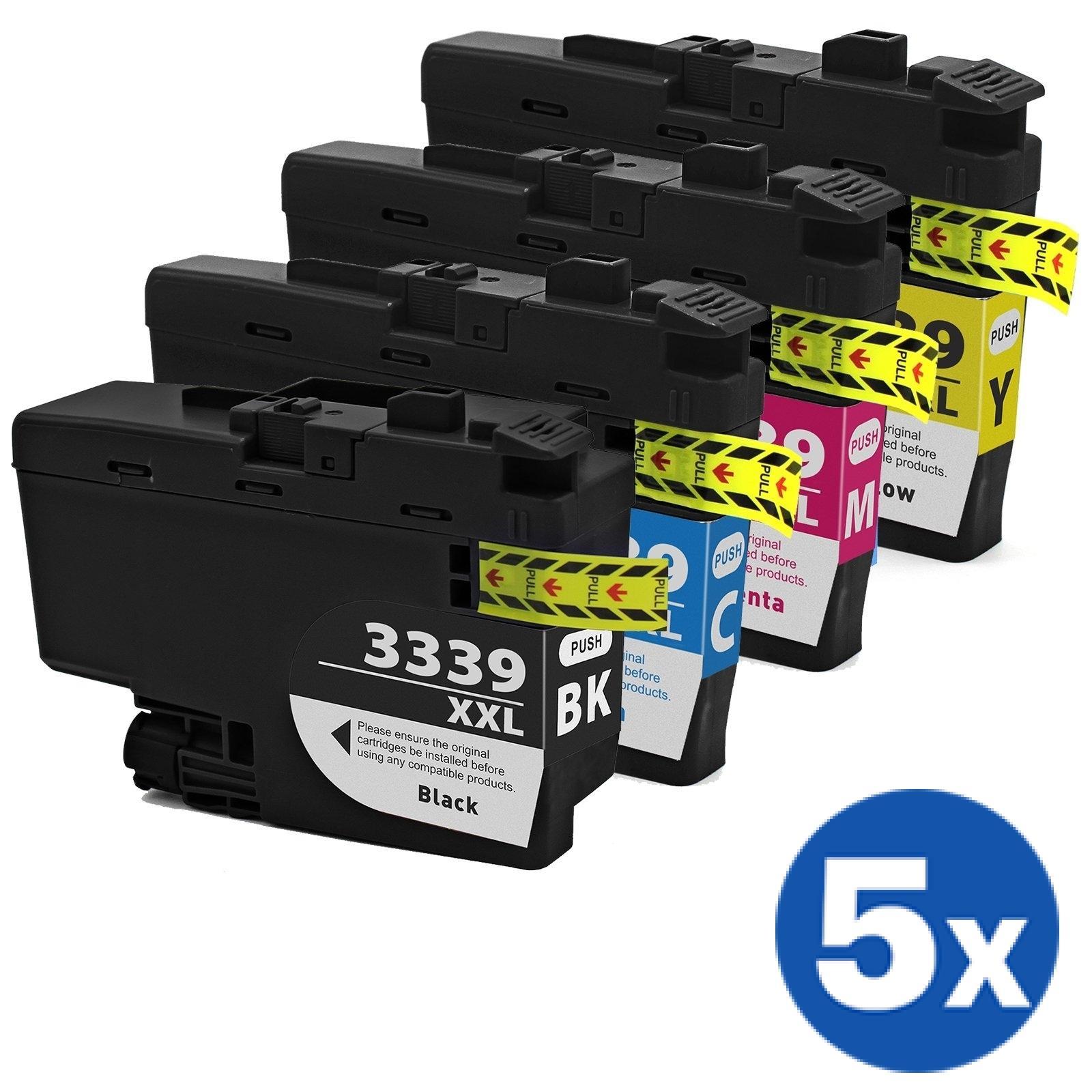 20 Pack Brother LC-3339XL LC3339XL Generic High Yield Ink Cartridge Combo [5BK, 5C, 5M, 5Y]
