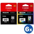 12-Pack Canon PG-640XL, PG640XL, CL-641XL Original High Yield Ink Cartridge [6Black + 6Colour]