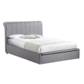 Daniela Modern Fabric Gas Lift Bed Frame King Single Size - Light Grey