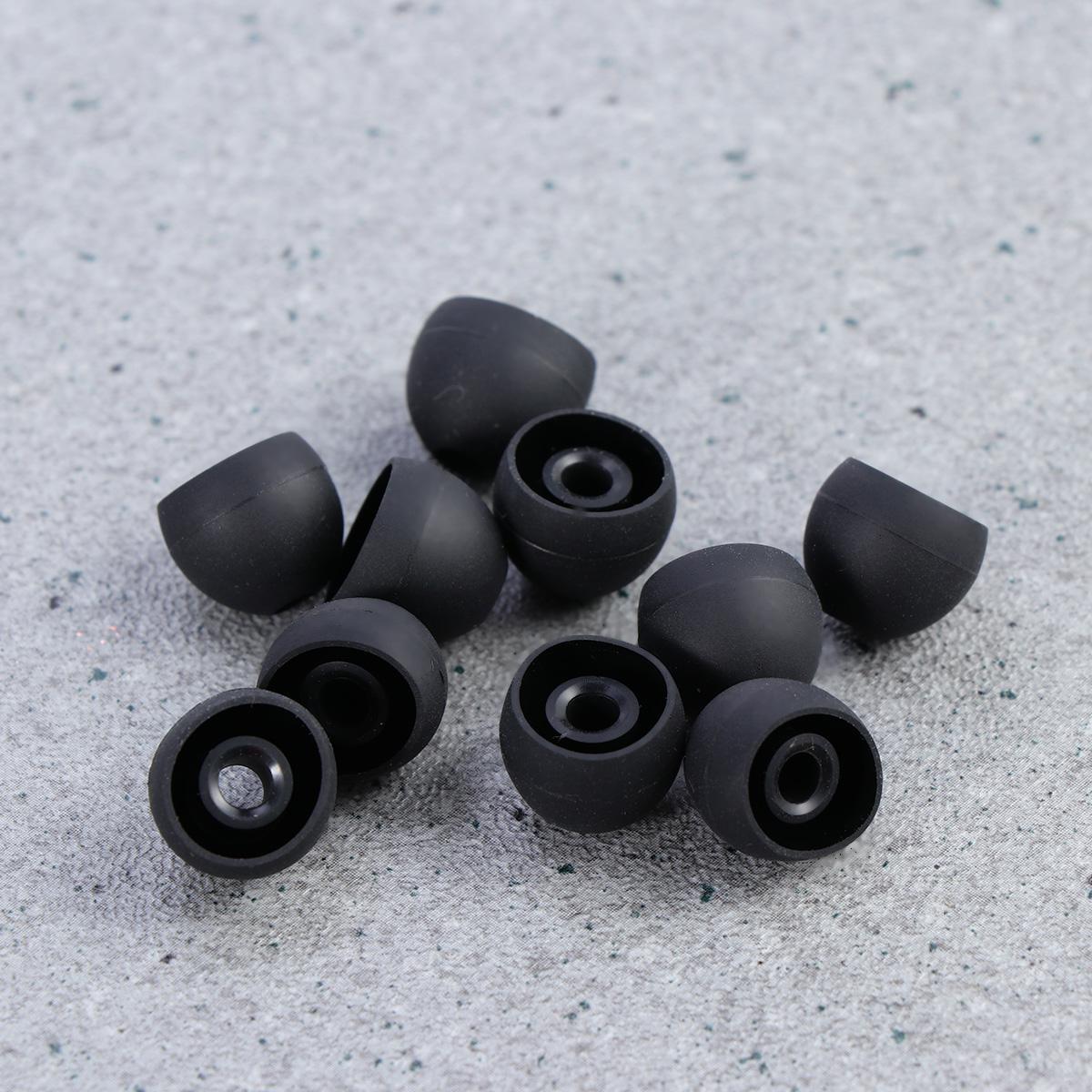 10pcs 13MM Replacement Earbuds Silicone Earphone Tips Noise Cancelling Earbud Caps (Black)