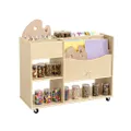 Jooyes Wooden Art Craft Material Storage Cabinet Trolley