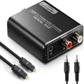 Digital to Analog Audio Converter, SPDIF Optical to L/R RCA, Toslink Optical to 3.5mm Jack Adapter for PS3 HD DVD PS4 Amp Apple TV Home Theatre